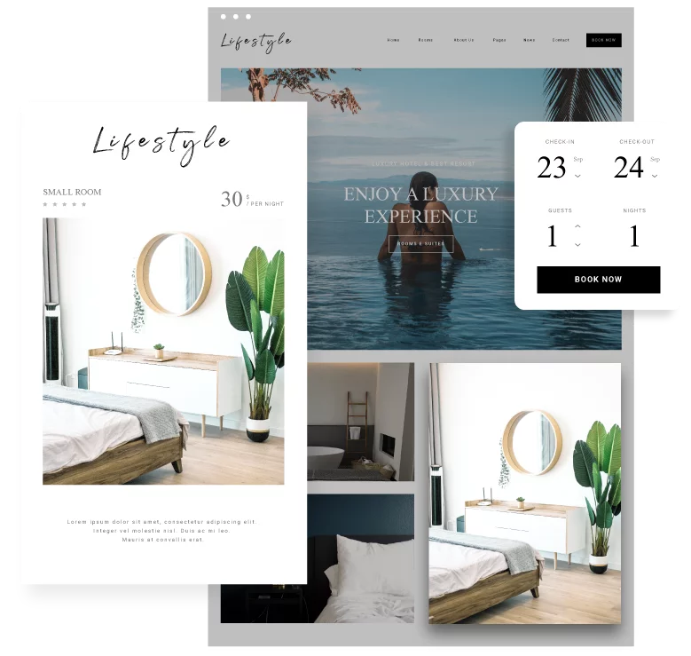 web design project with hotel booking function