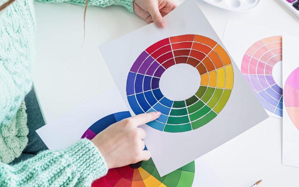 colour wheel or colour wheel and colour palette