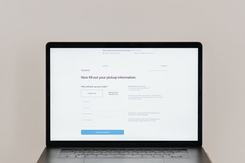 Malaysian online store checkout on a laptop