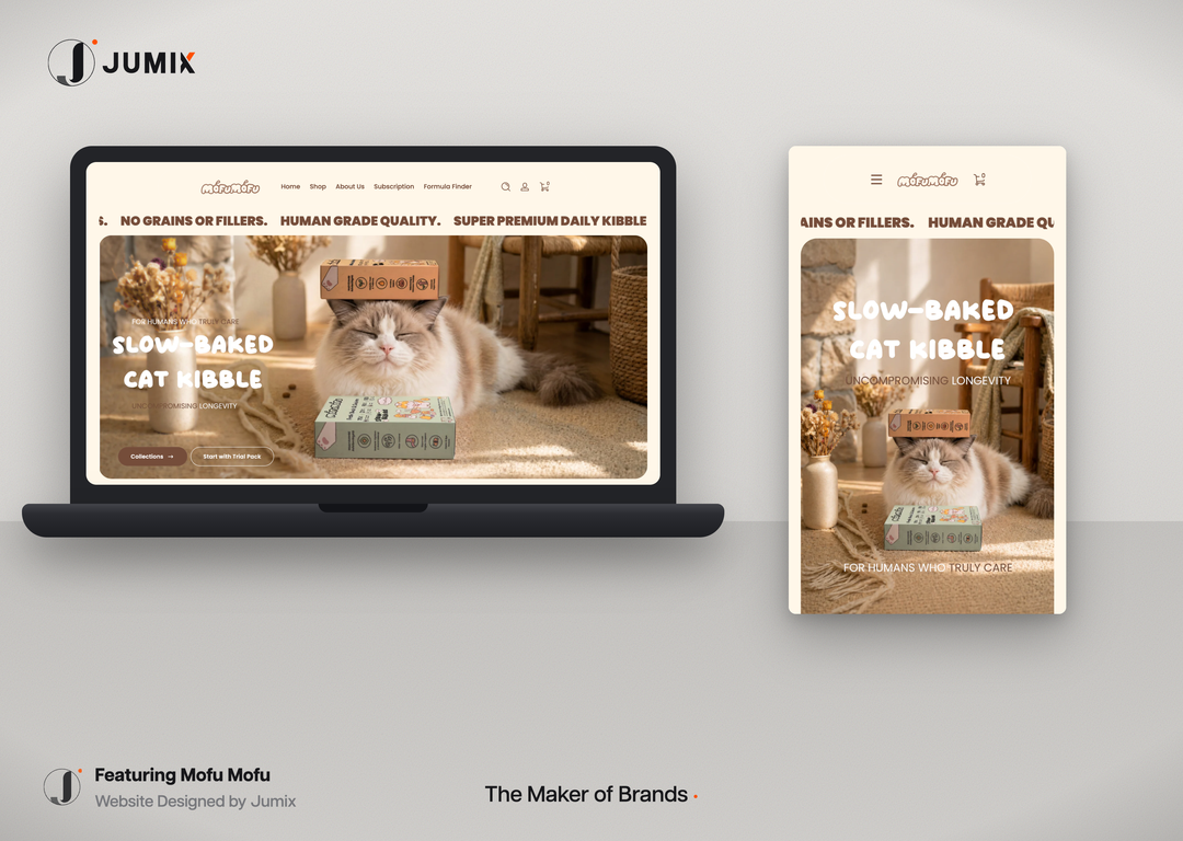 Mofu Mofu online store example, designed by Jumix