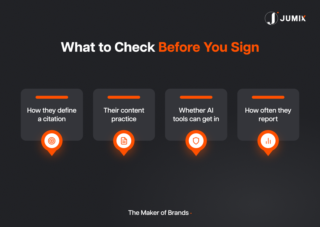 AI search optimization agency vetting checklist