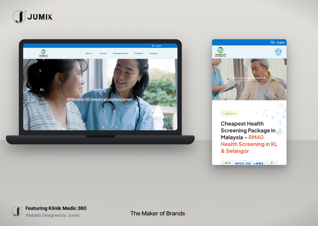 Multi-branch location directory on Klinik Medic 360 website