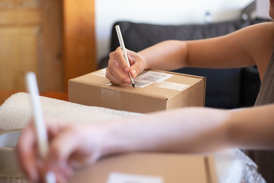 Malaysian seller packing and labeling online store orders
